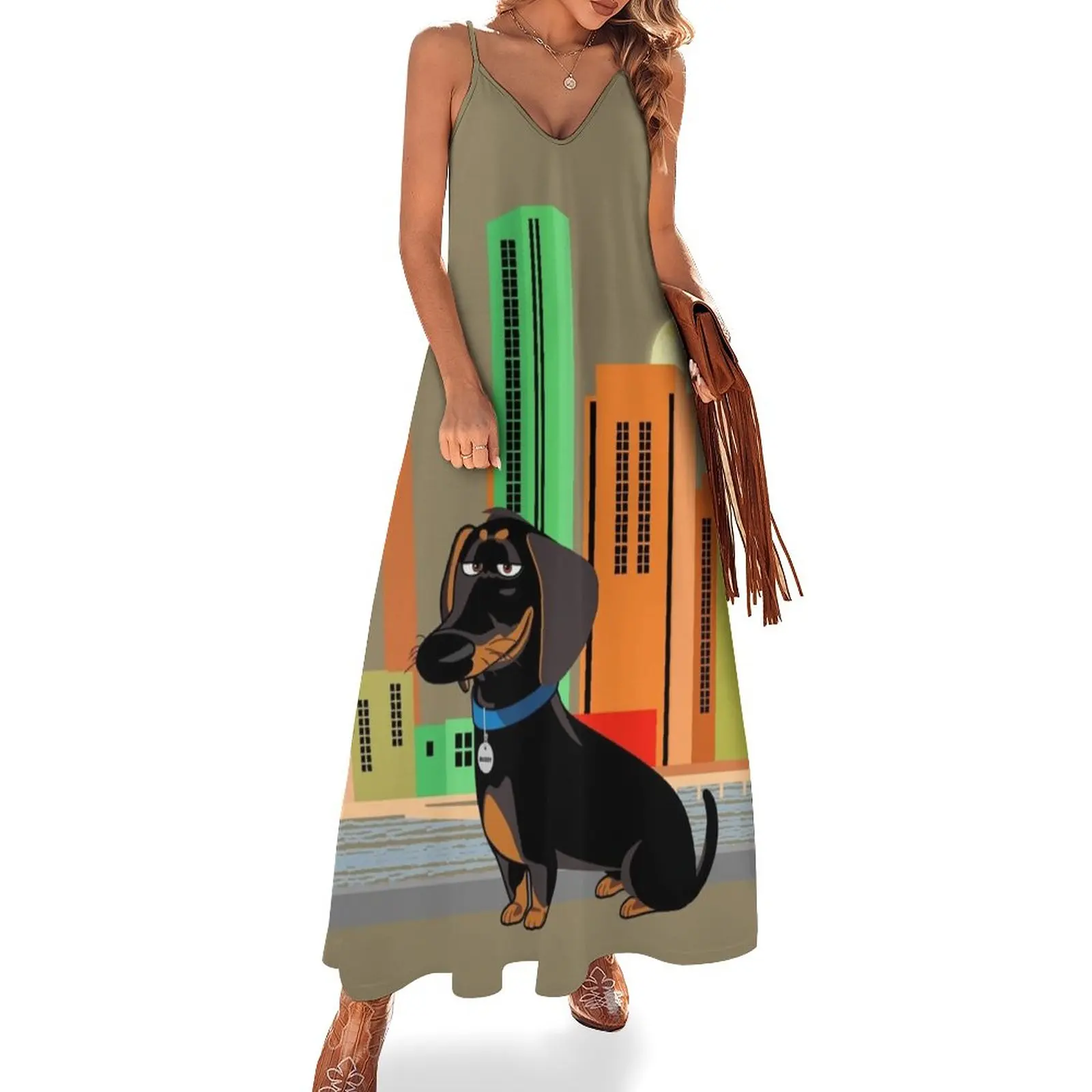 

Dachshund Sleeveless Dress women's summer clothing 2024 Elegant gown