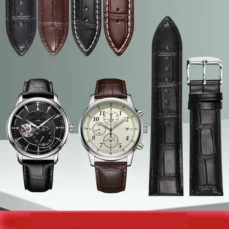 Genuine Leather Watch Strap Substitute MTP-1303 1375 1374/MTH-5001L Series Men's And Women's Cowhide Strap 16/18/20/22/24mm