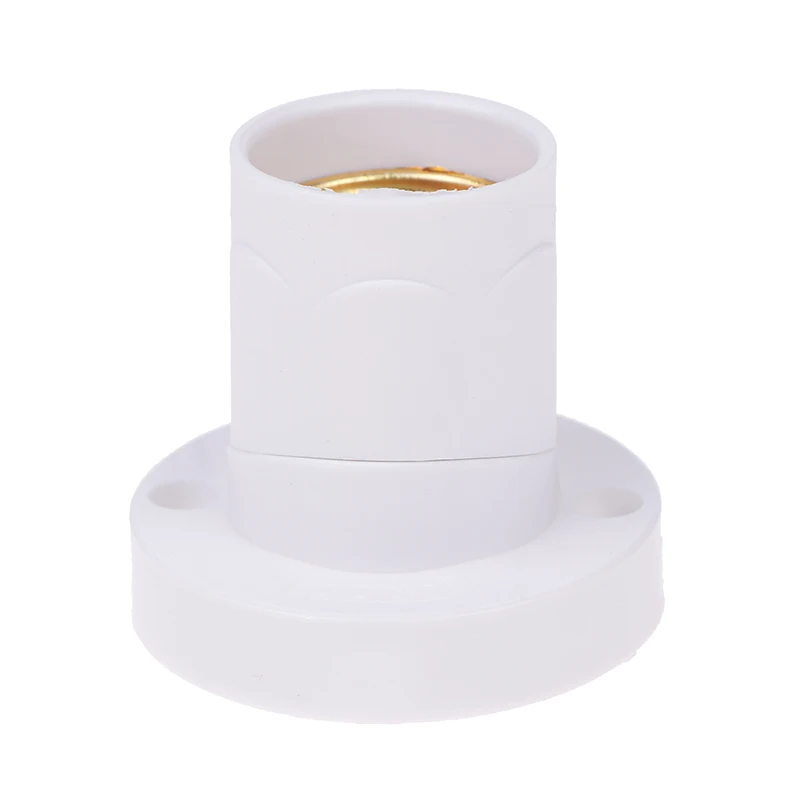 1pcs 230V 10A Flat Rotatable Straight Oblique E27 White Lamp Holder Screw Led Lighting Bulb Head Base