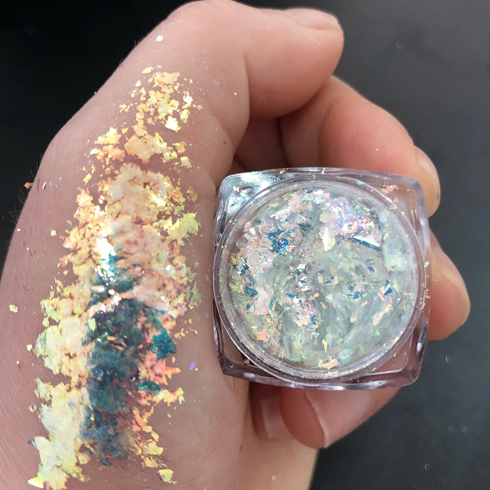 Shiny Mermaid Opal Powder Nail Glitter Aurora Chameleon Yuki Rainbox Nail Sequins Powder Unicorn Mirror Aurora Opal 1 Box nail powder,nail glitter,nail pigment,nail decoration,nail decorations,nail flakes,nail powder set
