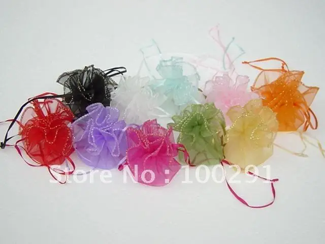 

brand new 500pcs mixed color 26cm round favor organza bag wedding pouch gift bags circle bag