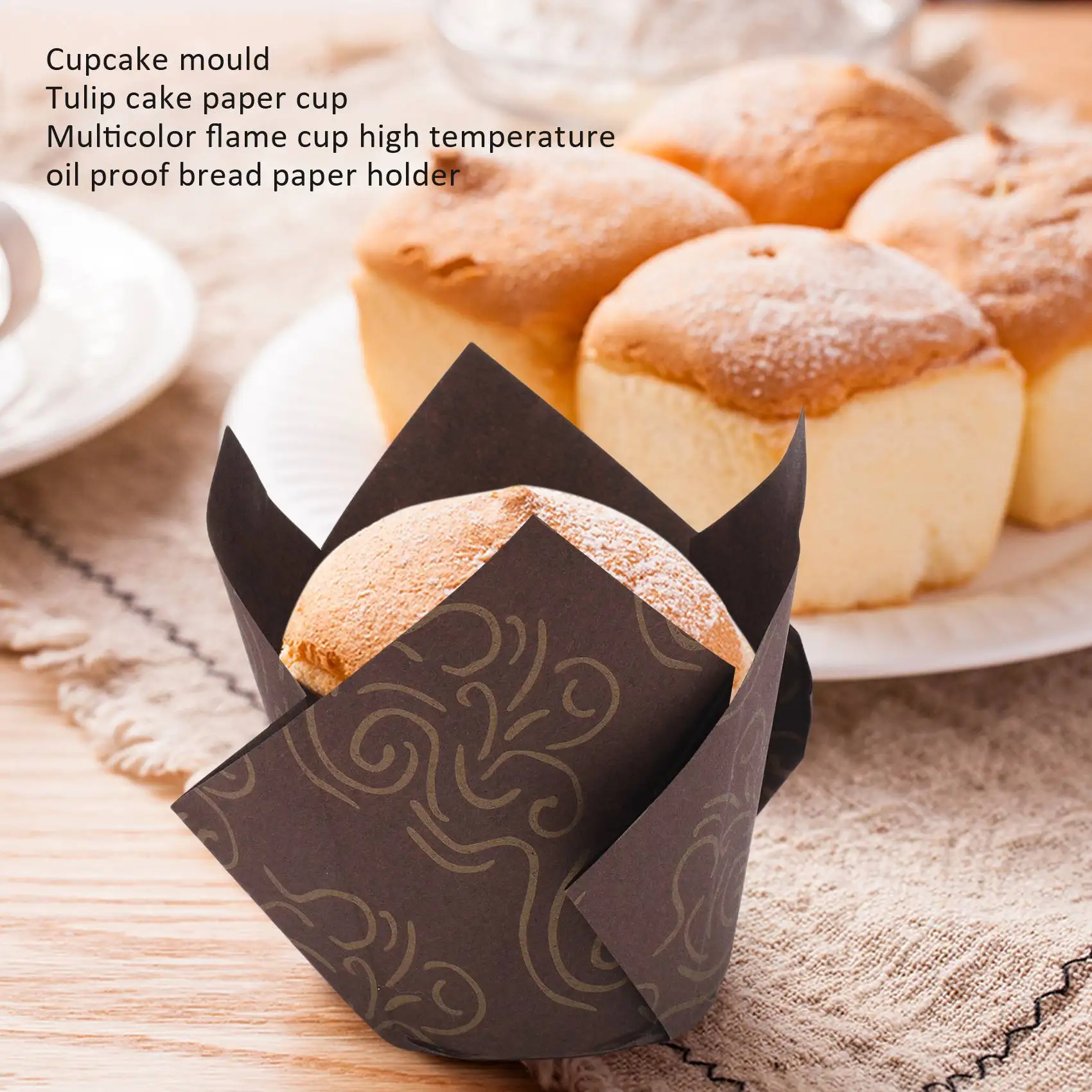 B59ACupcake Molds,200 Pieces Tulip Baking Cups Muffin Cups Cupcake Liners Muffin Cases for Birthday Shower Party 5