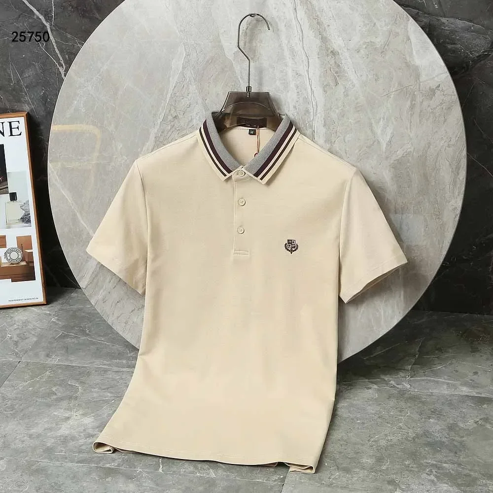 

2024 SIJITONGDA Shirt silk men 2024 summer new short sleeve breathable thin embroidery quality big size M-3XL