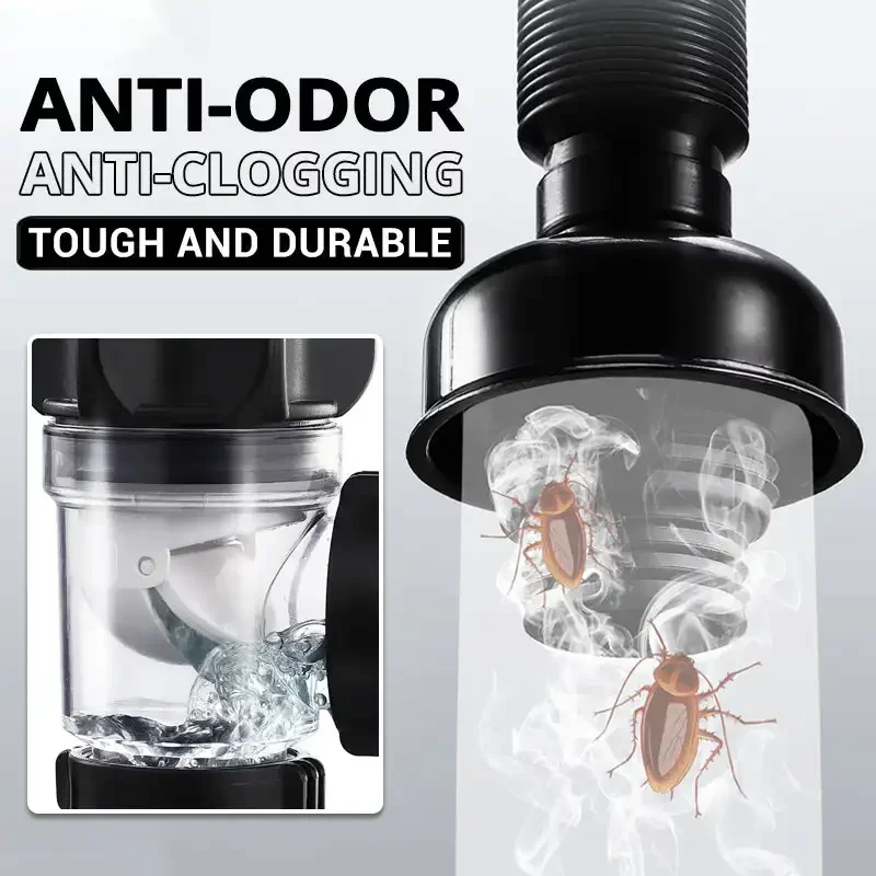 Universal Sink Drain Pipe Set Retractable Deodorant Sewer Drainage Water Hose Wash Basin Drainer Bathroom Kitchen Accessories sink drain pipe set