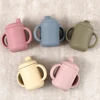 Portable Baby Feeding Drinkware Cup Newborn Learning Hand Shank Bottles Silicone Tableware Toddler Water Bottle Baby Accessories 6