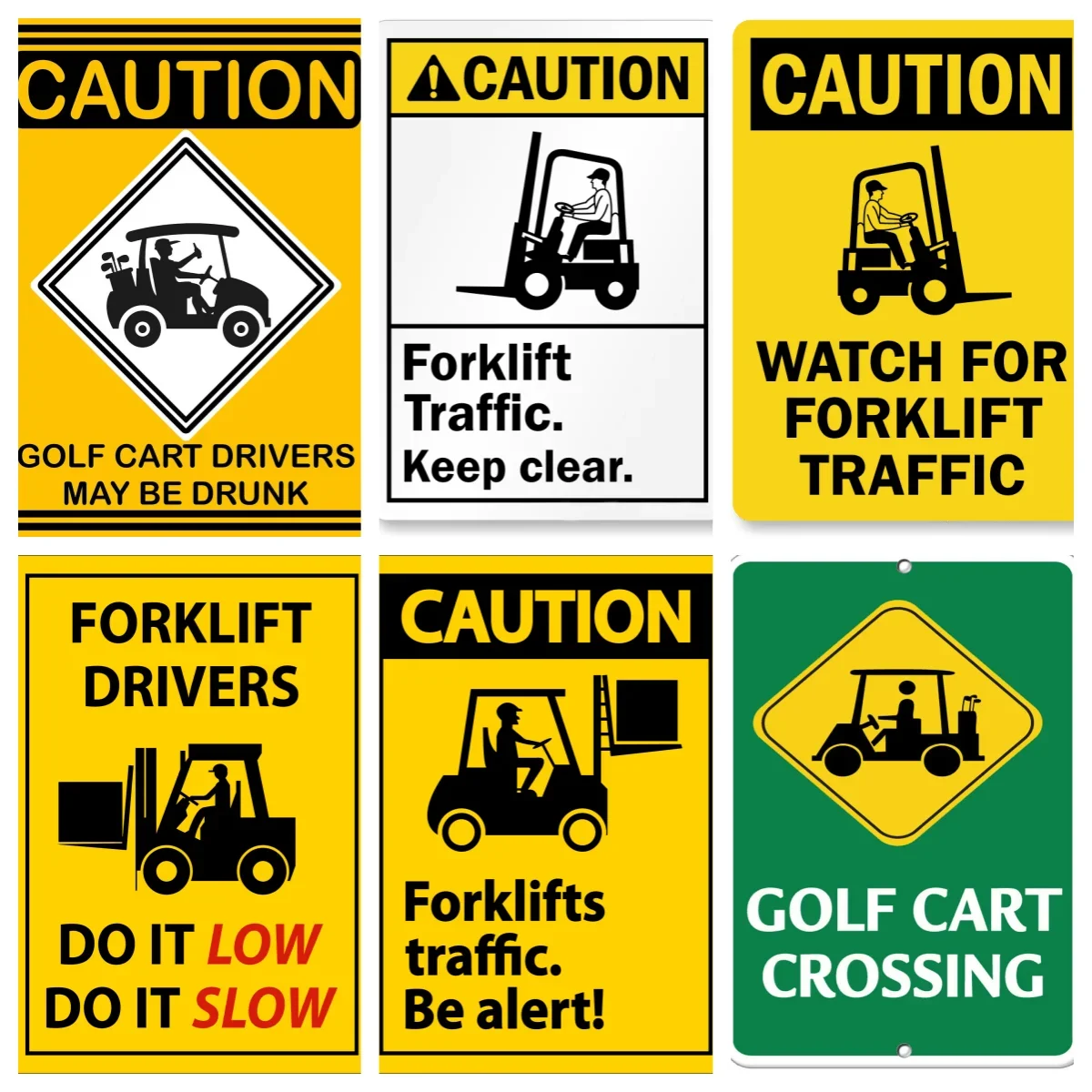 

Внимание, тележка для гольфа, металлический жестяной знак, винтажный декор для гаража, дома, сада, кафе, кухни, настенный жестяной знак, предупреждение о дорожном движении вилочным погрузчиком