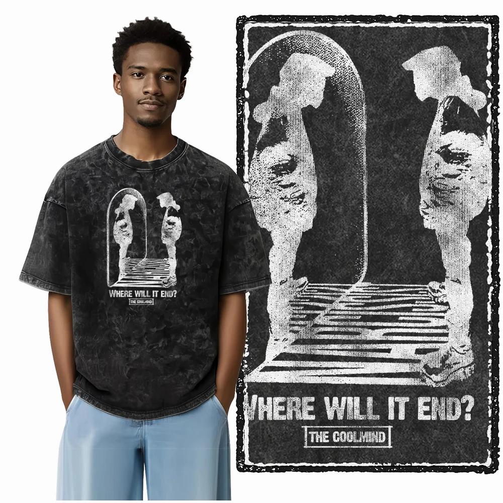 ZG2 STREETWEAR THEME Bedruckte Baumwolle Säuregewaschen Exklusive Grafik Unisex T-Shirt Coole Vintage Herren T-Shirts Große Größe T-Shirt für Männer – Detail 14