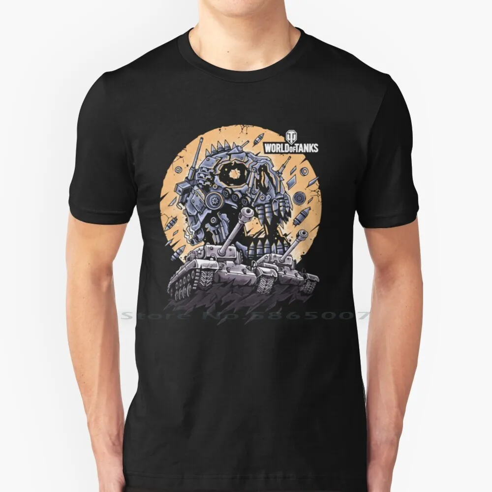 World Of Tanks Halloween Light Metal Skull T Shirt 100% Cotton World Of Halloween Light Metal Skull World Halloween World Of
