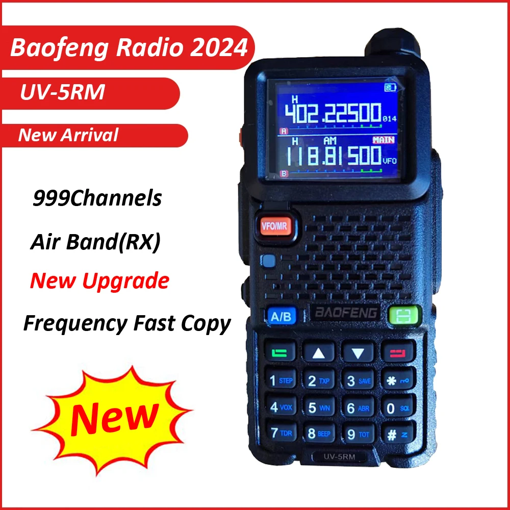 2024BaofengUV5RMTwoWayRadioFMAirBandRXVHFUHFScrambler