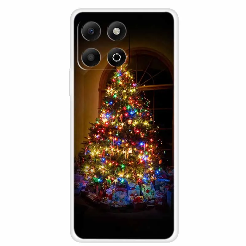 Festive Clear Silicone Phone Case - Soft TPU Christmas Design