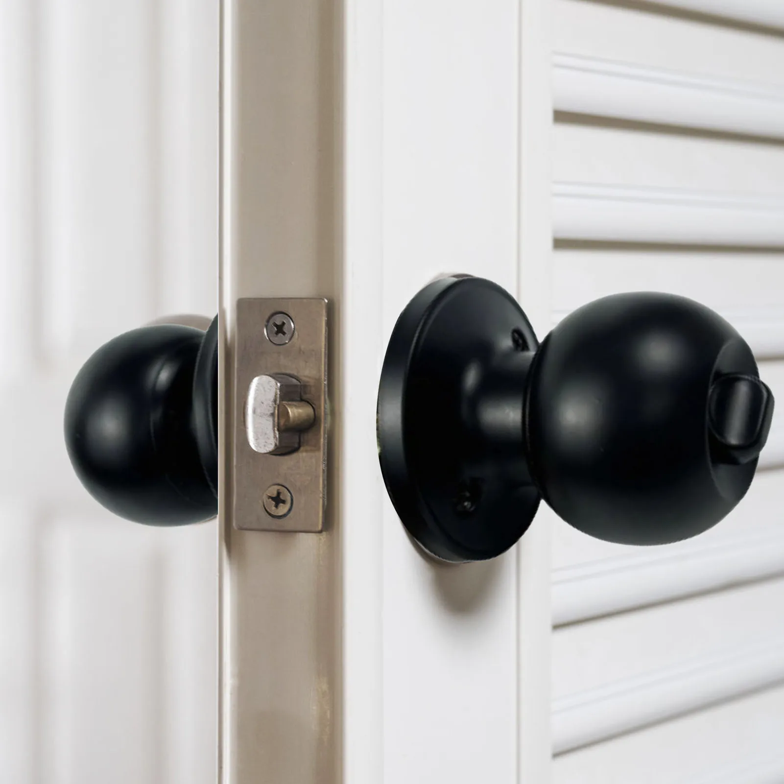 Bathroom Handle Lock Bathroom Lock Round Handle for 30‑50mm Thick Door with 3 Keys Round for Room Door door knobs