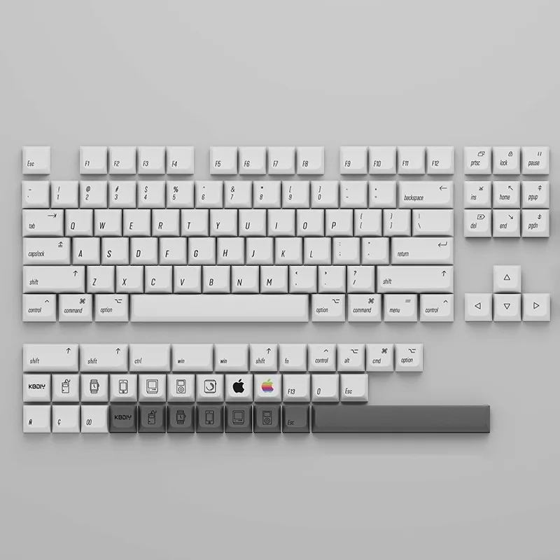 기계식 키보드용 최소 흰색 애플 매킨토시 스타일 키캡, XDA 프로필, PBT, 137 개 세트