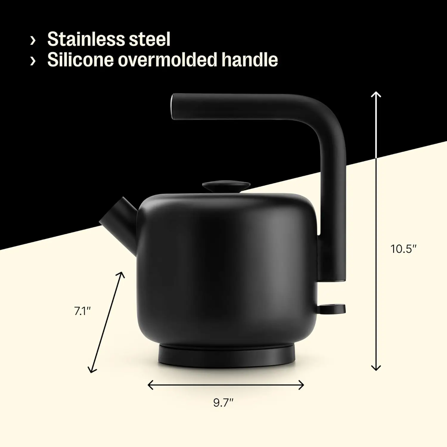 Electric Clyde Kettle - 1.5 Liter Capacity - Modern Twist On Stovetop Design, All-Purpose, Stainless Steel - Warm Water for Rame 4