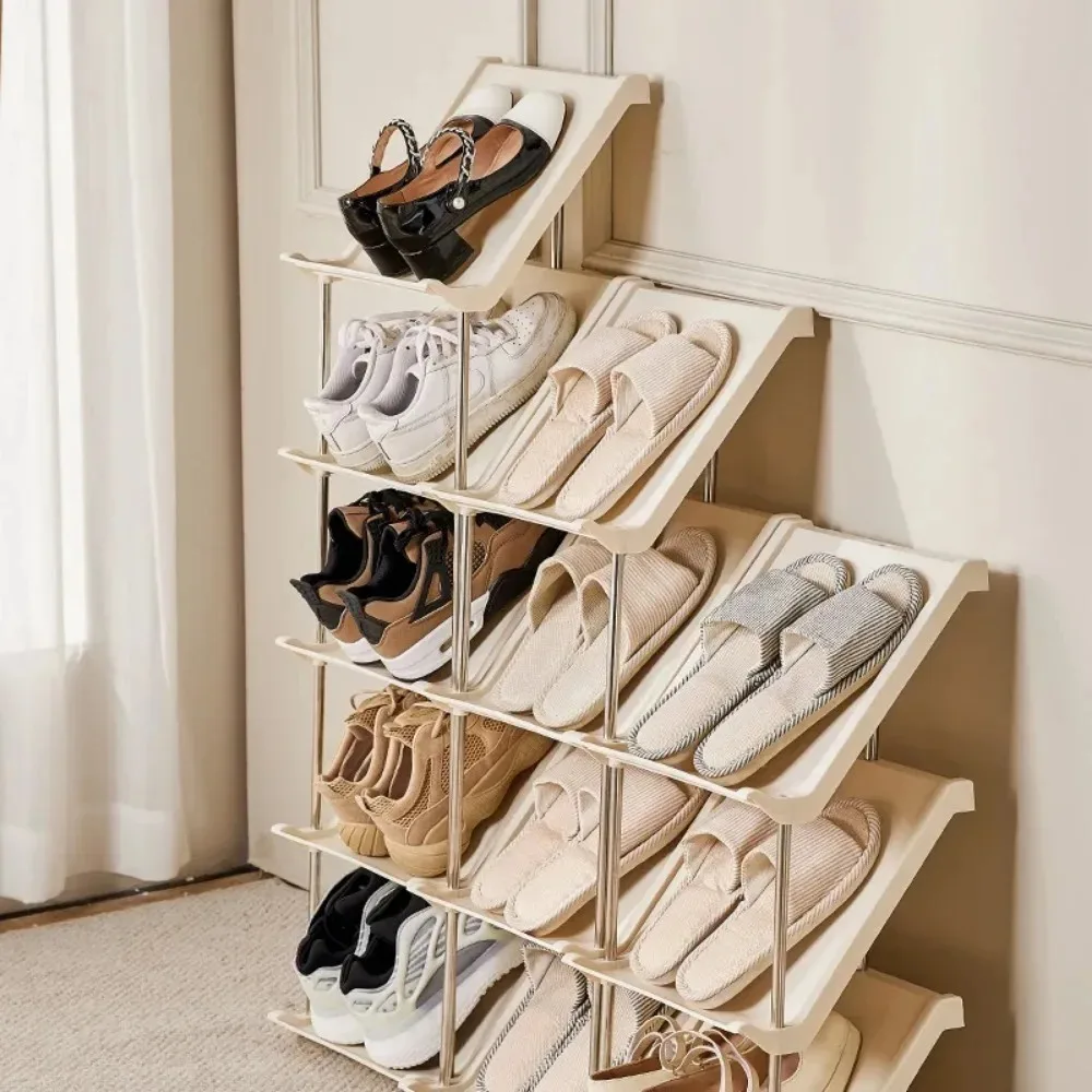Simple Multi-Layer Shoe Storage Shelves Save Space For Household Stackable Sneaker Organizer Entrance Detachable Shoes Cabinets