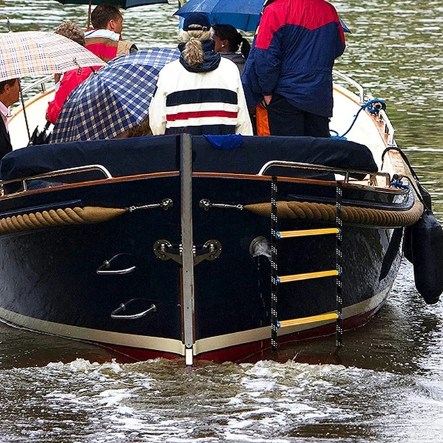 5 Step Boat Rope Ladder, Folding Marine Rope Ladder With Heavy Duty 440