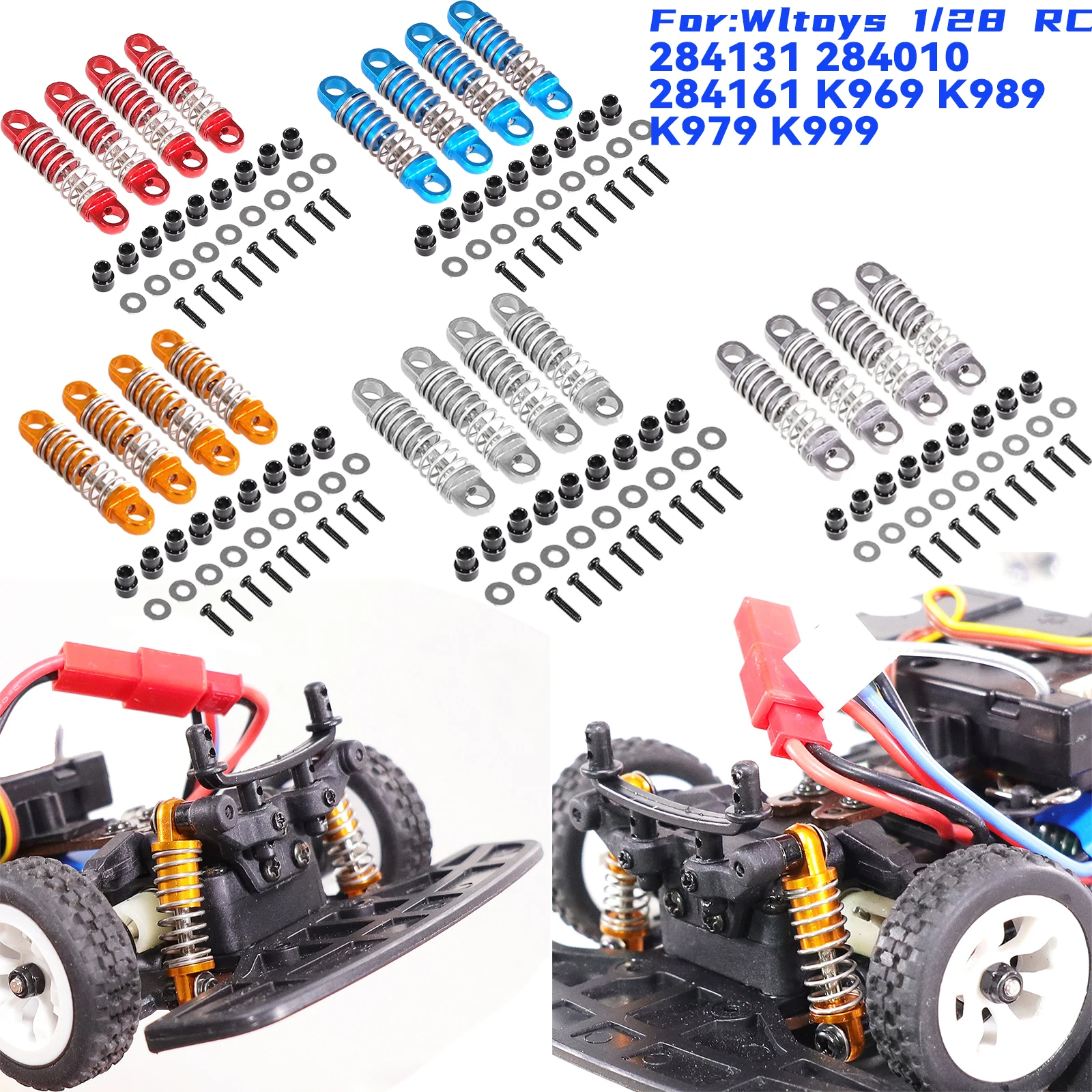 Compatible With Wltoys K969 K979 K989 P929 1/28 RCカーアップグレードパーツ 4個 RC Compatible With Traxxas For SLASH 1/10 RCカーアップグレードパーツ 4個 アルミ合金 メタル