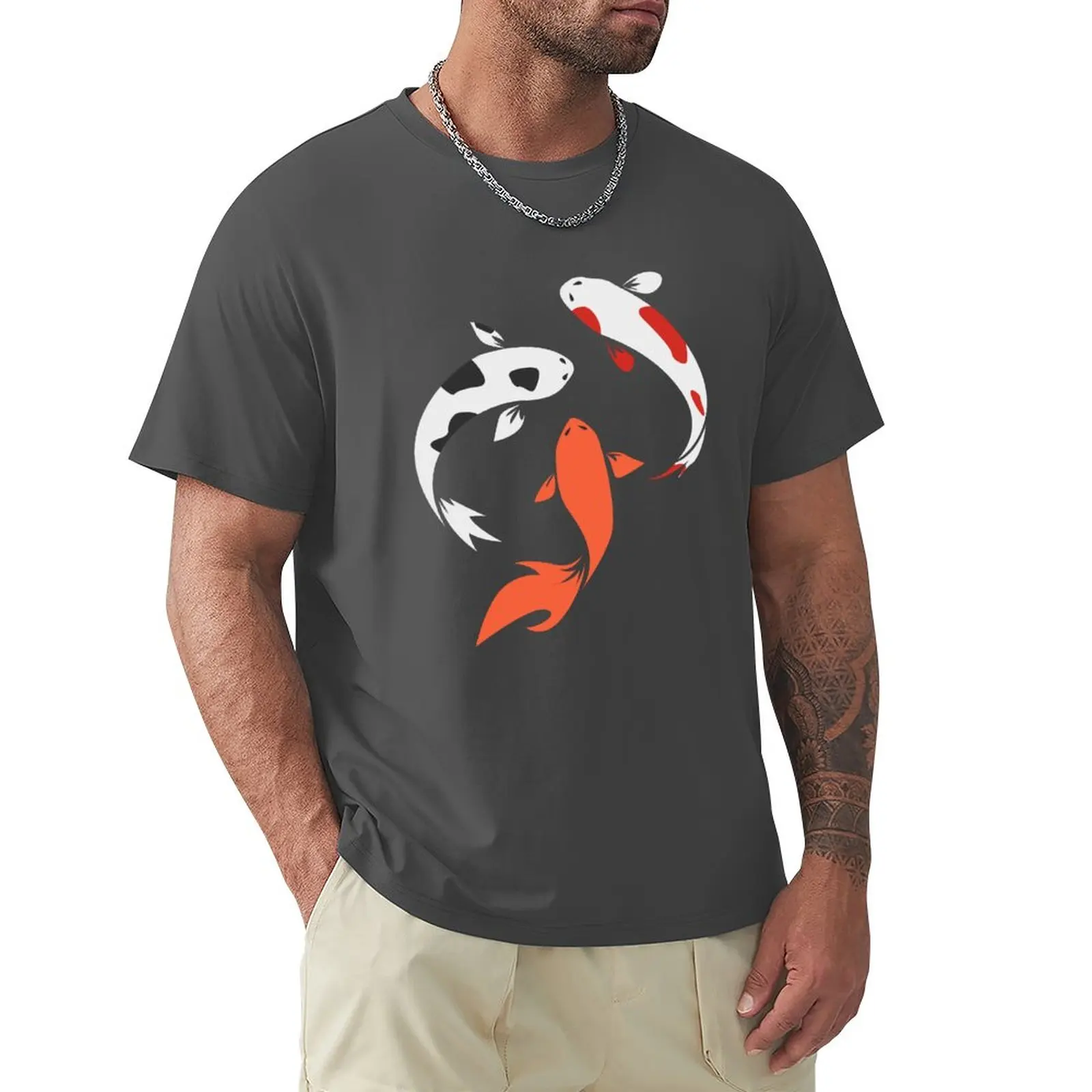 

Japanese Koi Fish T-Shirt heavyweights oversized quick-drying black t-shirts for men