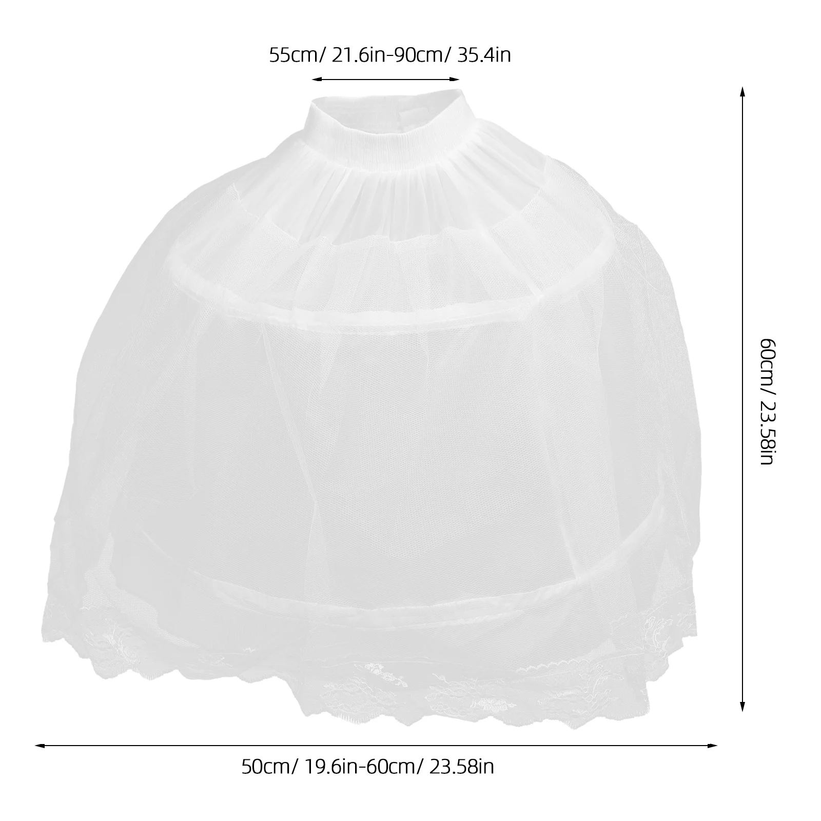 Slip Dress Children's Panniers Crinoline Showing Wedding Petticoat Skirt White Short Fishbone Baby Girl