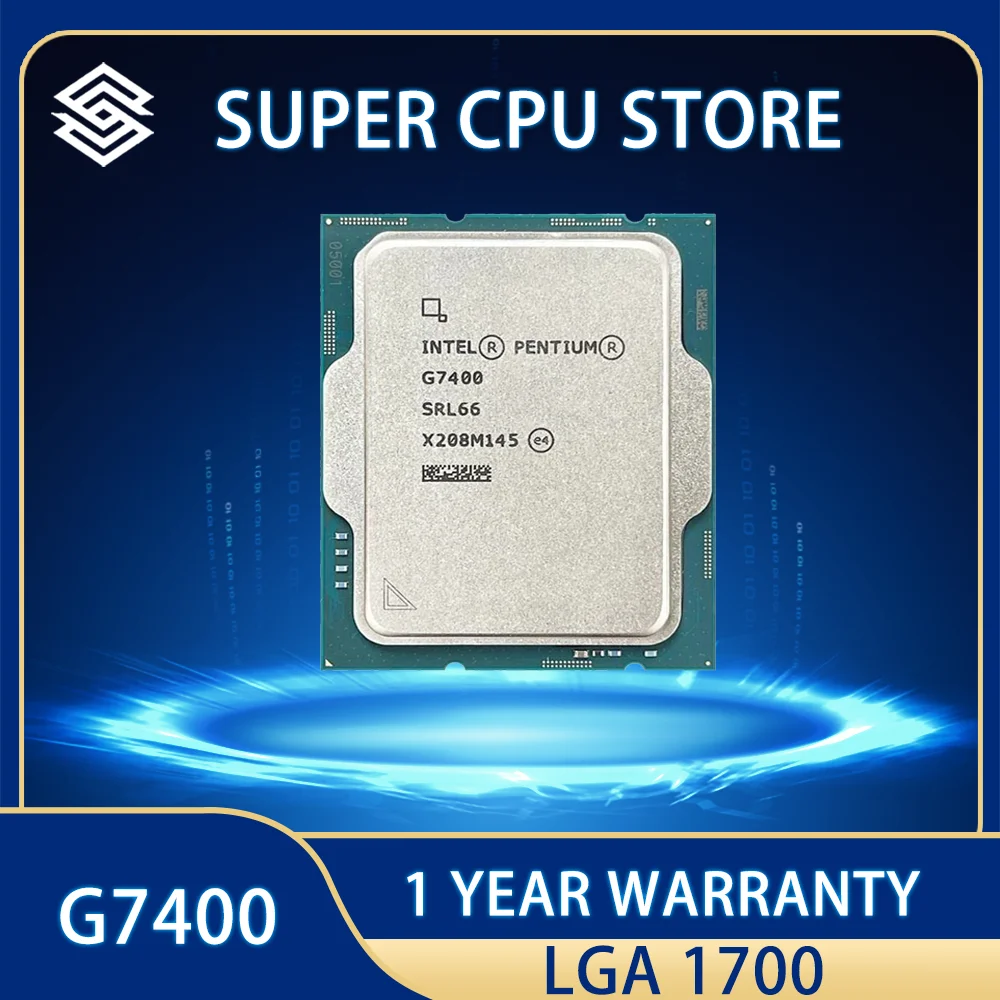 Per Processore Cpu Intel Pentium G7400 3.7 Ghz Dual-Core 4 Thread 10Nm L3 = 6M 46W Lga 1700 G7400