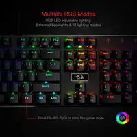 Redragon K556 RGB LED Backlit Wired 104 Keys Hot-Swap Noise Absorbing Foams Mechanical Gaming Keyboard - Image 4