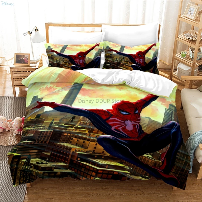 2022 Cute Cartoon Spider Man 3d Bedding Set Duvet Cover Sets with Pillowcase Twin Full Queen King Size for Boys Girls Kids Gifts 