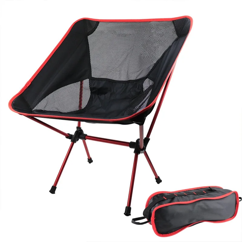 Folding Chair Portable Beach Moon Chair Fishing Barbecue Self-Driving Ultralight Alloy