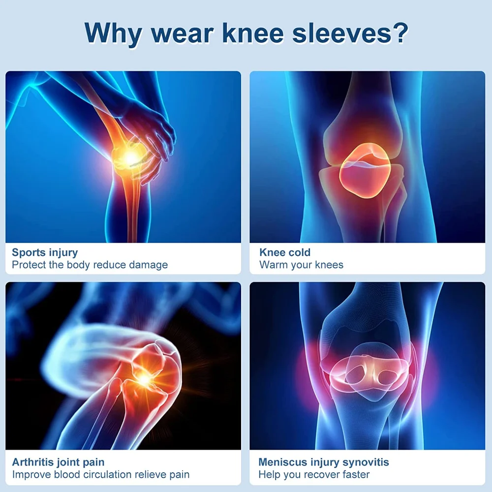Copper Knee Brace Knee Support Compression Sleeves Pads For Sport Meniscus Tear ACL Arthritis Joint Pain Relief Working Out