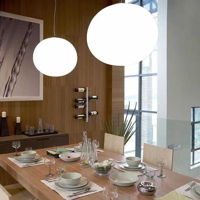 Creative White Glass Globe Pendant Light 2