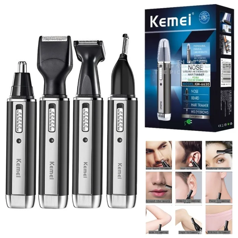 4in1 epilator women&men electric eyebrow shaver facial body hair trimmer for nose ear bikini hair removal rechargeable