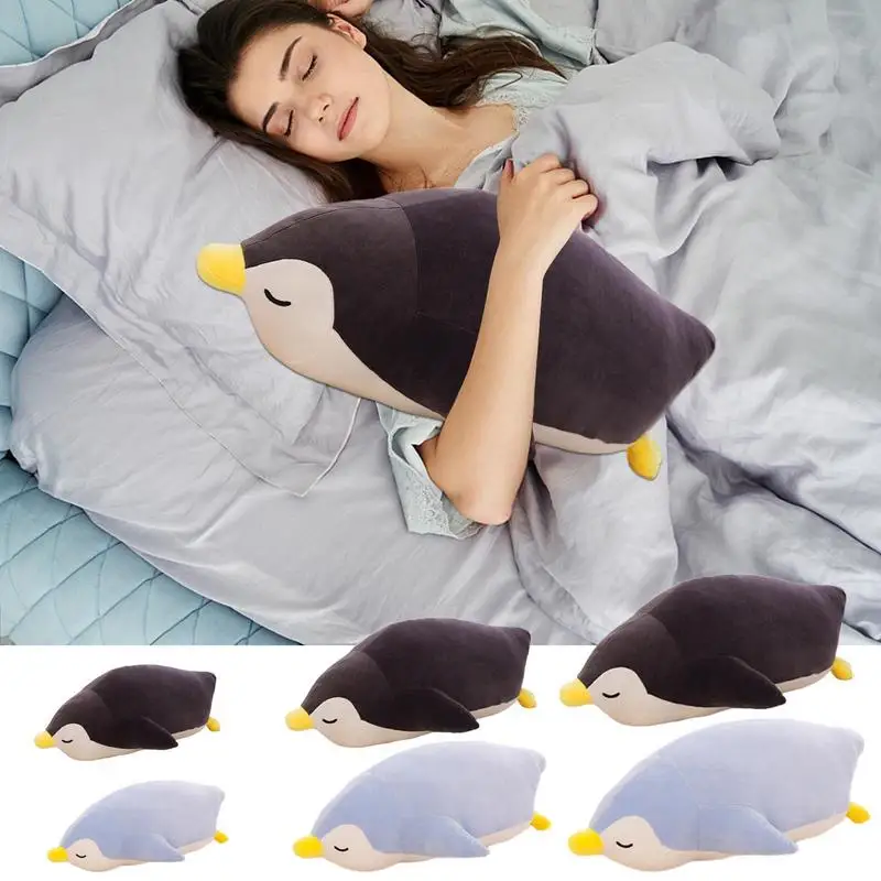 Sleeping Penguin Plush Soft Lying Penguin Pillow Cute Animal Children Lovely Cartoon Pilllows For Girls Room Decor Baby Toys yada yellow penguin children umbrella mini folding automatic umbrellas for girl women anti uv lovely rain cartoon umbrella yd260