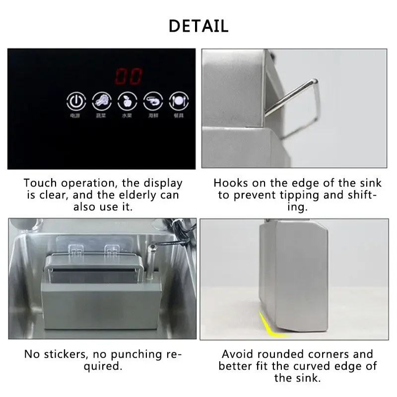 110V/220V Automatic Household Portable Sink Dishwasher Small Free-standing Installation-free Kitchen Ultrasonic Wash Dishwasher 4