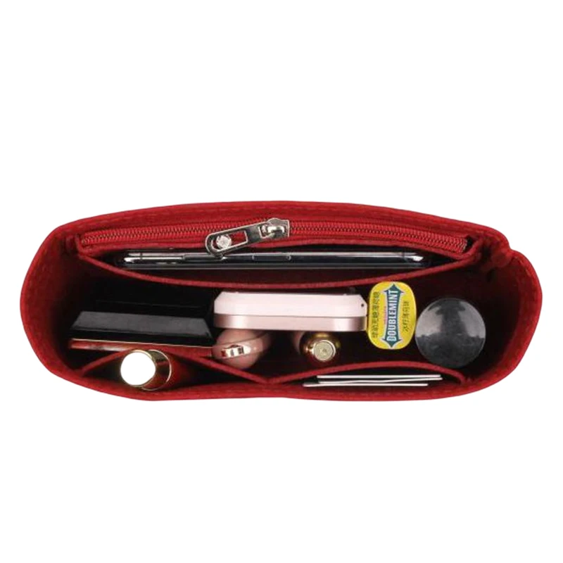 EverToner Fits For LV Favorite Women Small Bag Organizer Cosmetic Insert With Phone Pockets Toiletry Pouch Felt Liner Inner Bag