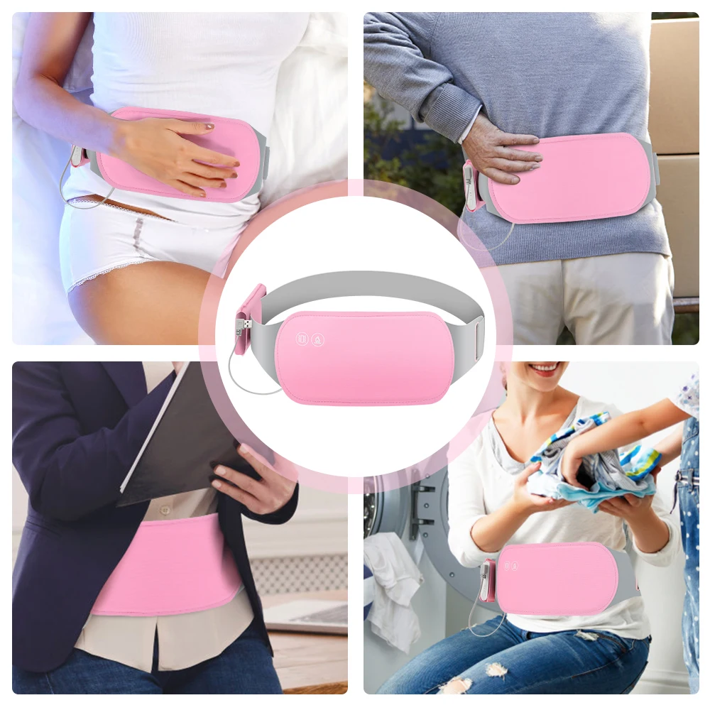 Pink Lycra Menstrual Heating Pad Abdominal Massager