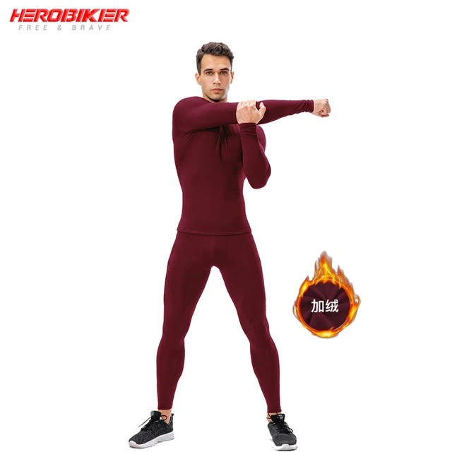 HEROBIKER Men Women Thermo Underwears Suits Set Motorcycle Skiing Winter  Warm Base Layers Tight Long Johns Tops Pants Set - AliExpress