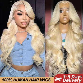 30 40 44 Inch 613 HD Lace Frontal Human Hair Wig 250 Density 13x6 Colored Blonde Raw Body Wave Lace Front 100% Human Hair Wigs 1