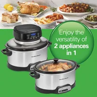 6 Quart Programmable Slow Cooker with Flexible Programming, 5 Cooking Times, Air Fry Lid with 4 Settings, Dishwasher-Safe Crock 2