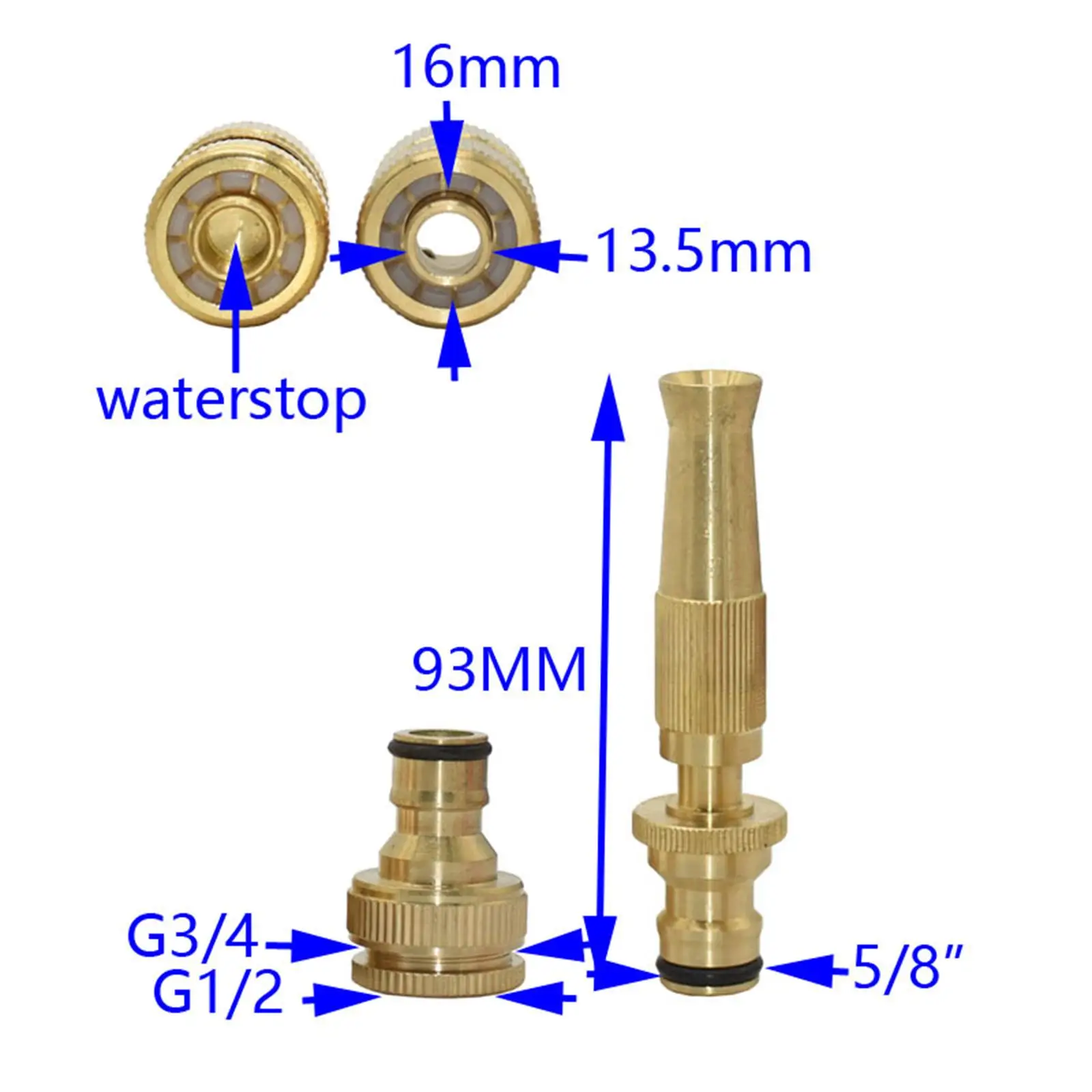 

Set of 4 Garden Hose Quick Connect Fittings for Vehicle Cleaning Garden