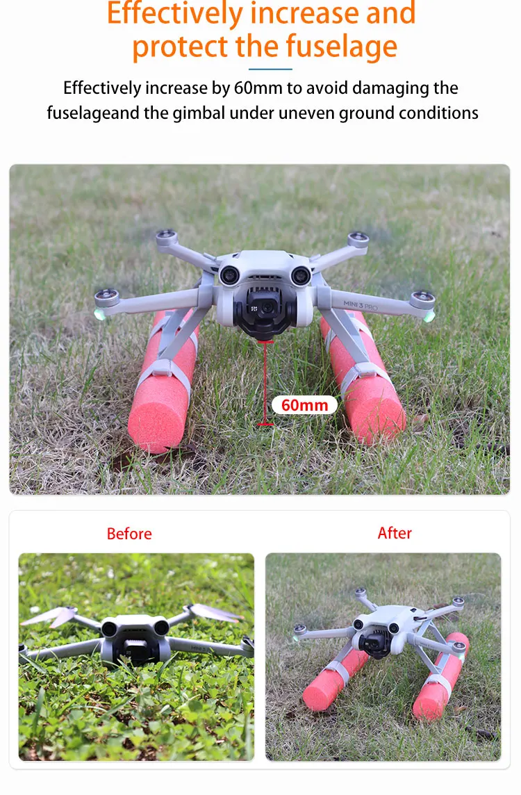 Description Picture 5 of itemLanding Skid Float Kit Expansion For DJI Mini 3/Mini 3/4 PRO Drone Water Landing Gear On Water Training Gear Accessories