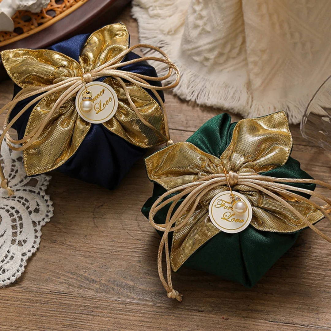 Silk Wedding Candy Drawstring Bag Candy Box Wedding Gift Bag Wedding Gift Box Candy Cloth Bag For Wedding Birthday Party