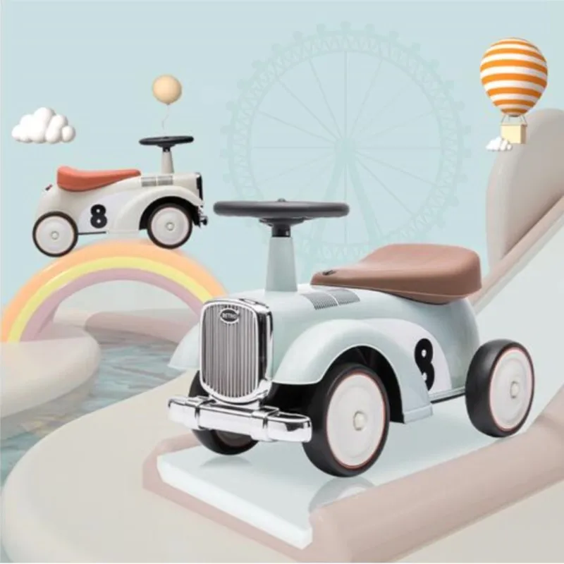 Children's Toddler Slide Outdoor Steering Wheel Limit Turning Anti-rollover Scooter Balance Car Early Education