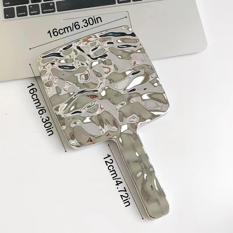 전기도금 손잡이 화장 거울 ? 소형, 중형, 대형 사이즈의 휴대용 원형 및 사각형 손거울