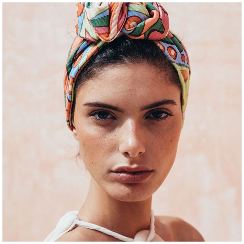 Wide Soft Wrap Wire Headbands Floral Turban Bandana Printing Hairbands Women Head Bands Multi Use Adjustable Hair Accessories hair accessory