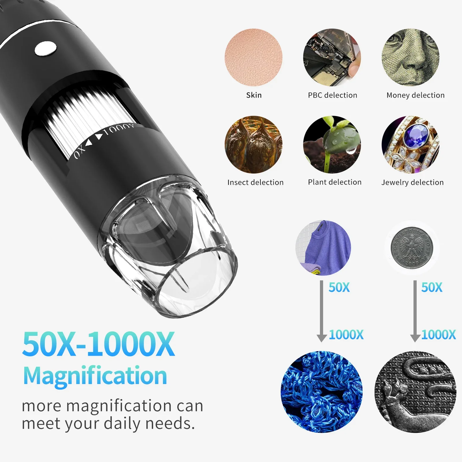 Digital Microscope Camera 3 In1 Type C USB Portable USB Handheld Microscopes For Soldering LED Magnifier Mobile Phone Repairing 5
