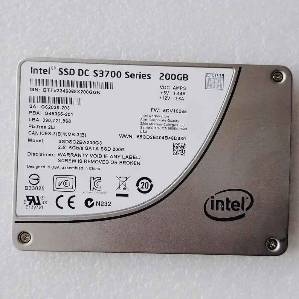 intels3700-本物の256gbハードドライブ200gbsata-ssdsc2ba200g3dcシリーズ