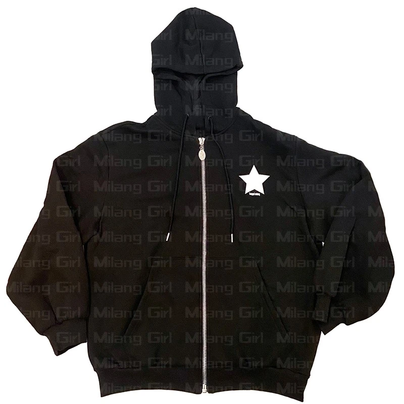 Zip up Hoodie Harajuku fairy grunge Oversized Streetwear Coat Kawaii