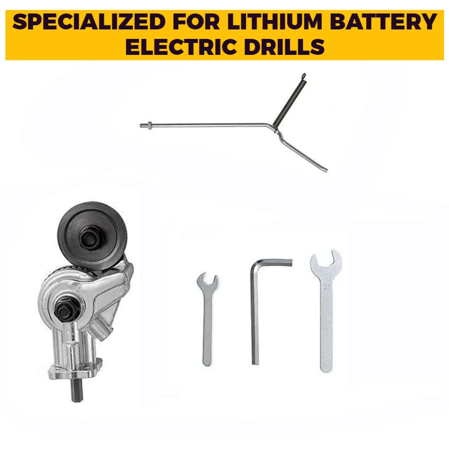 Elektrische Bohrer Platte Cutter Metall Blatt Schneiden Werkzeug Multifunktions Umwandlung Lithium Bohrer Universal Stanzen Schere Maschine – Detail 7