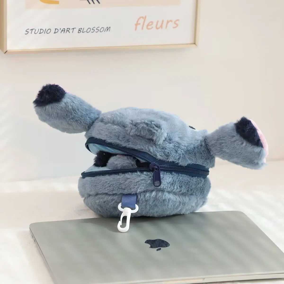 Disney Cartoon Anime Alien Stitch Plush Headrest Eye Mask 2-in-1 Storage Travel Carrying Sulley Mike 3