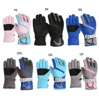 Anti Slip Snow Gloves Adjustable Wrist Strap Gloves Warm Mittens Outdoor Skiing Gloves Skating Essential for 3-16T Kids 1