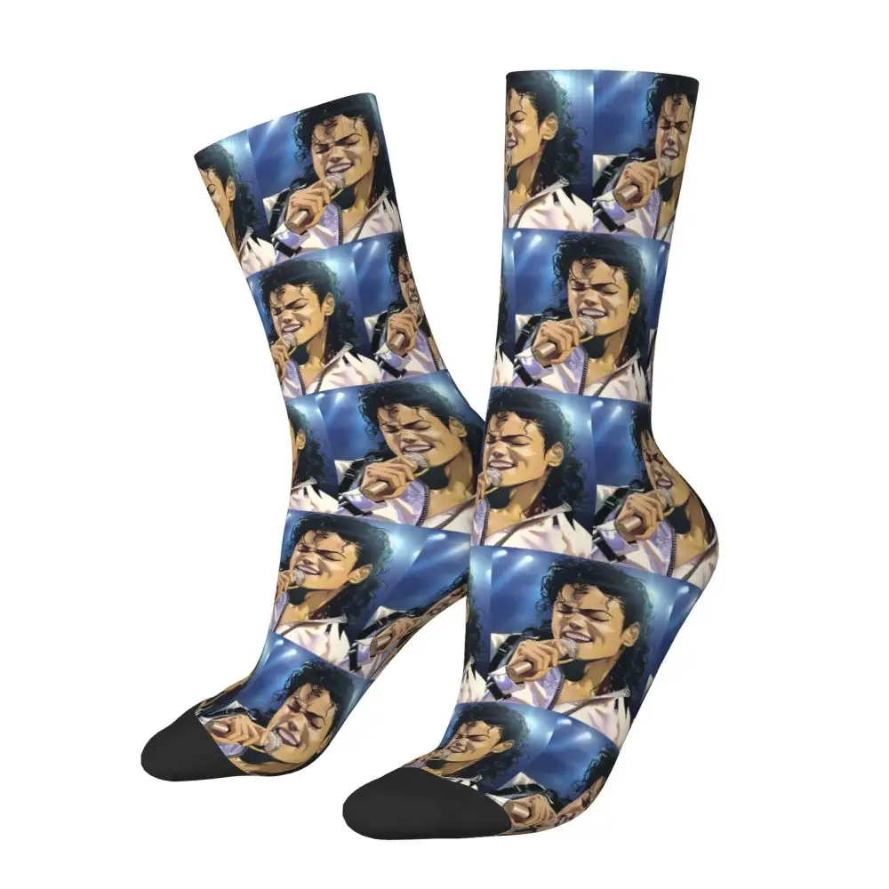 Michael Jackson Musicians Singers Dancers Socks Harajuku Stockings All Season Long Socks Accessories for Unisex Christmas Gifts