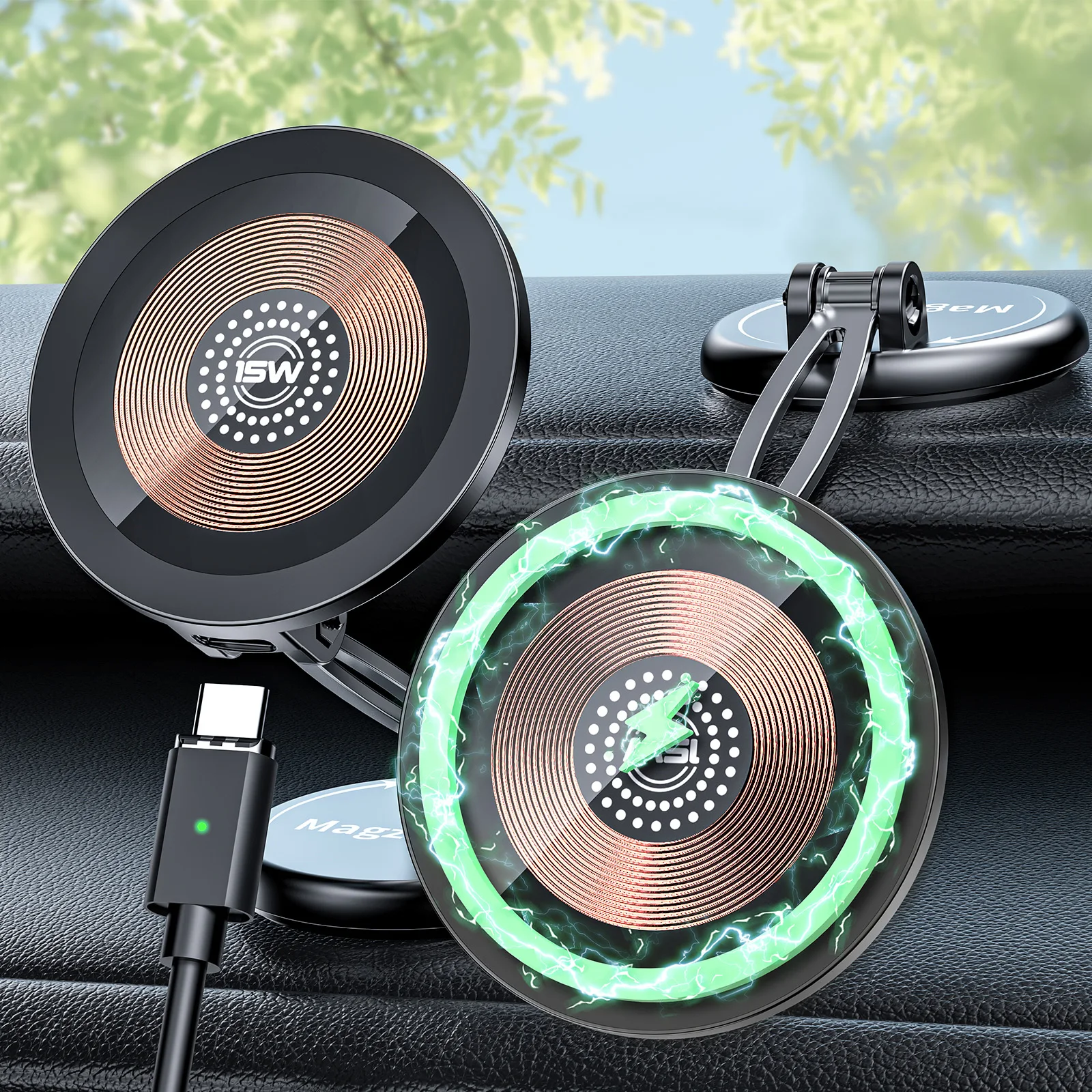 Magnetic Wireless Charging Car Phone Holder with MagSafe Compatibility